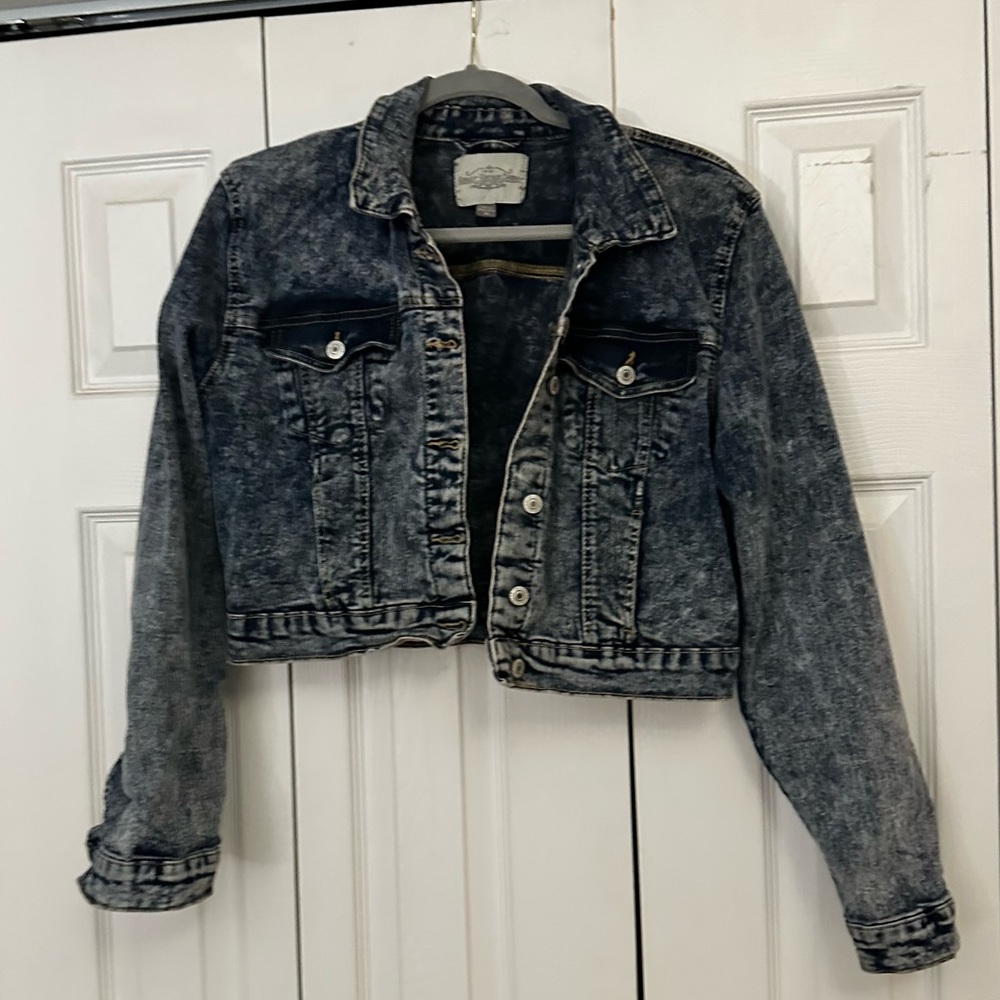 Acid wash denim jacket